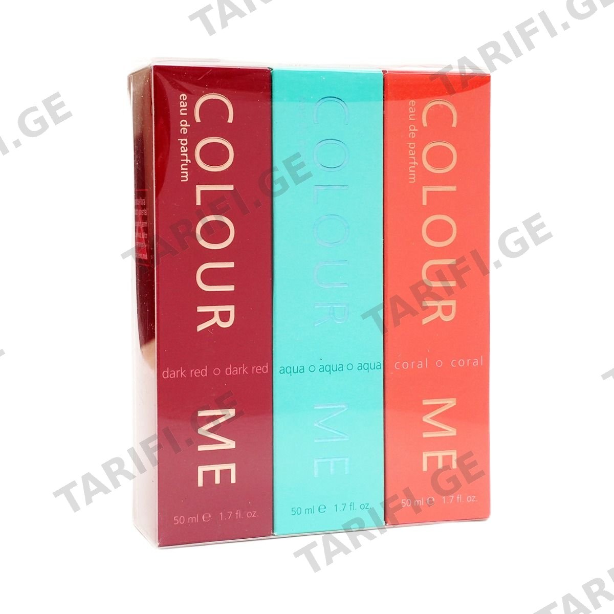 პარფიუმის ნაკრები COLOUR ME D.RED AQU CORA 50 მლ 3765 მილტონი - Milton