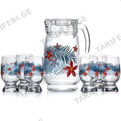მინის გრაფინი + 6 ჭიქა PASABAHCE 9967251