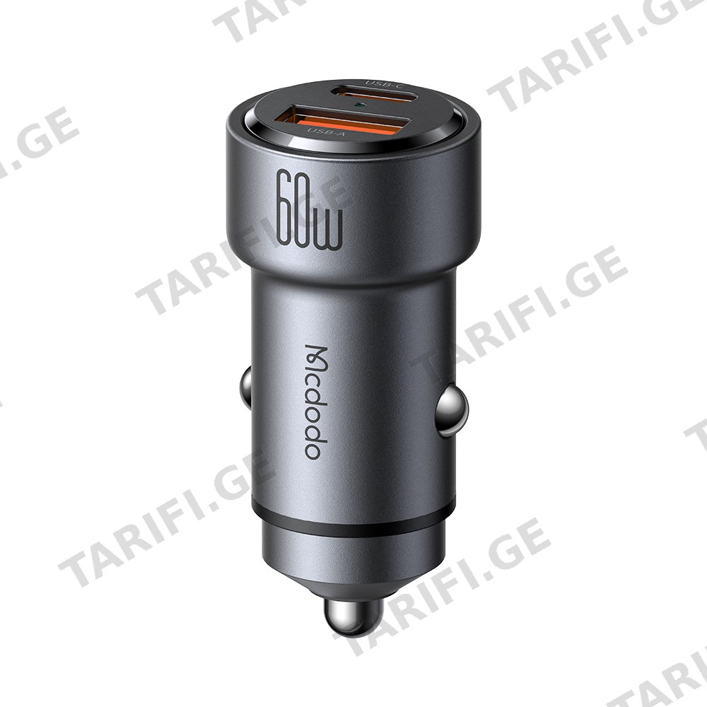 მანქანის ადაპტერი Mcdodo 60W Car charger USB-C + USB-A CC-8210