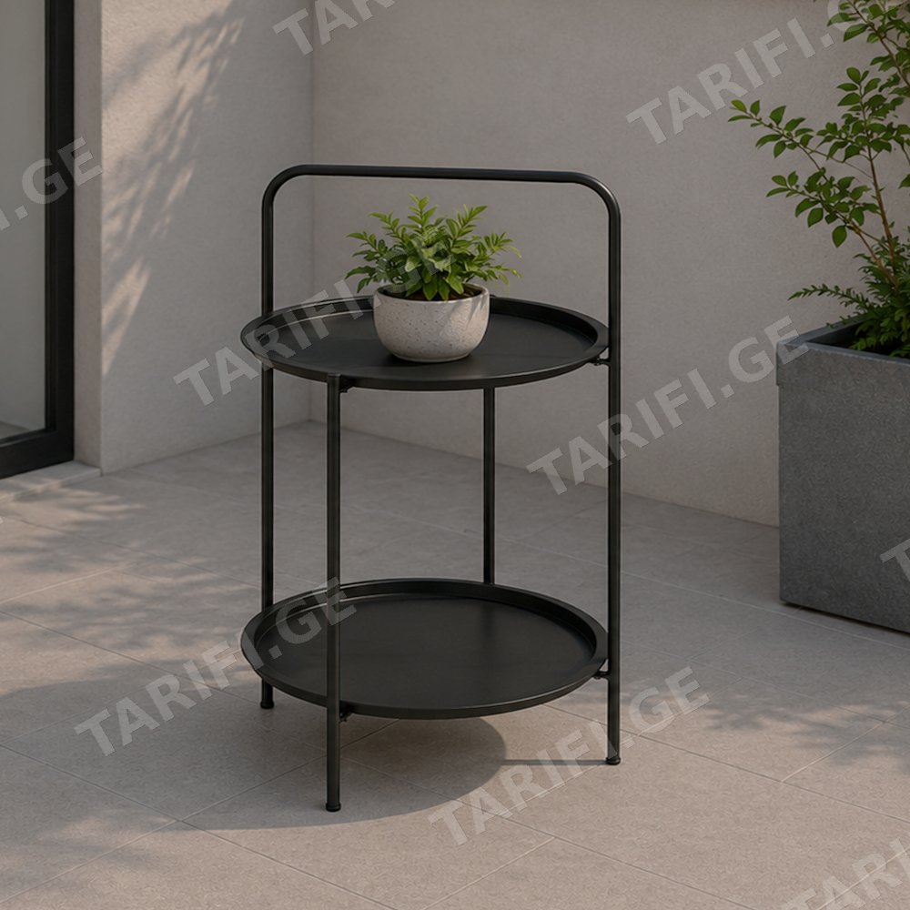 მაგიდა მრგვალი Koopman DARK GREY 50x66 სმ