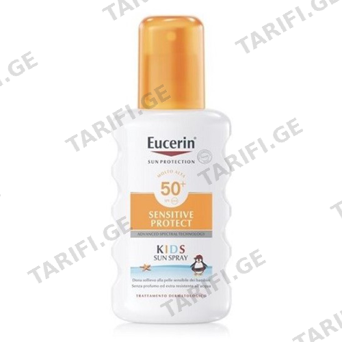 ეუცერინი - SUN Sensitive Protect საბავშვო სპრეი მზისგან დამცავი SPF50+ 200მლ