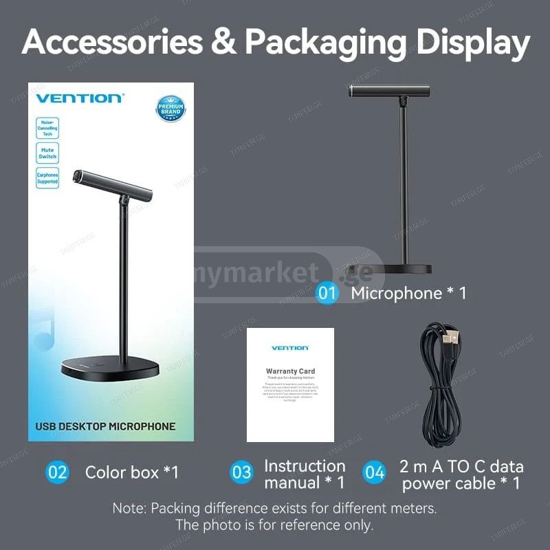 კომპიუტერის მიკროფონი VENTION NCCB0 USB Desktop Microphone