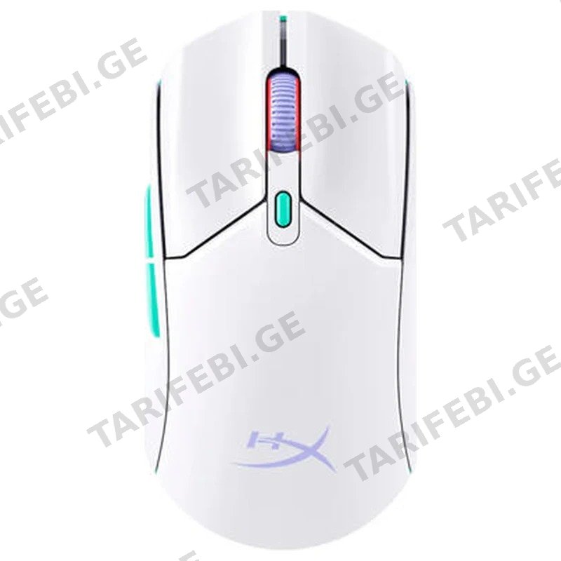 უსადენო გეიმერული მაუსი HYPERX PULSEFIRE HASTE 2 CORE WIRELESS WHITE
