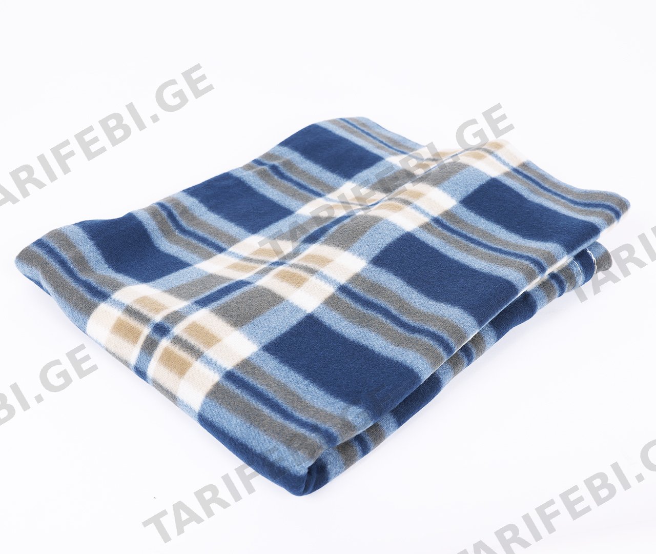 პლედი კუბოკრული 150x200 სმ ლურჯი