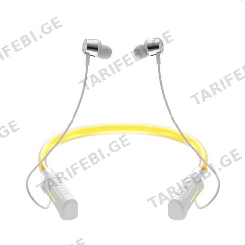ბლუთუზ ყურსასმენი JG4 FLASHING LED NECK MOUNTED WIRELESS EARPHONE YELLOW