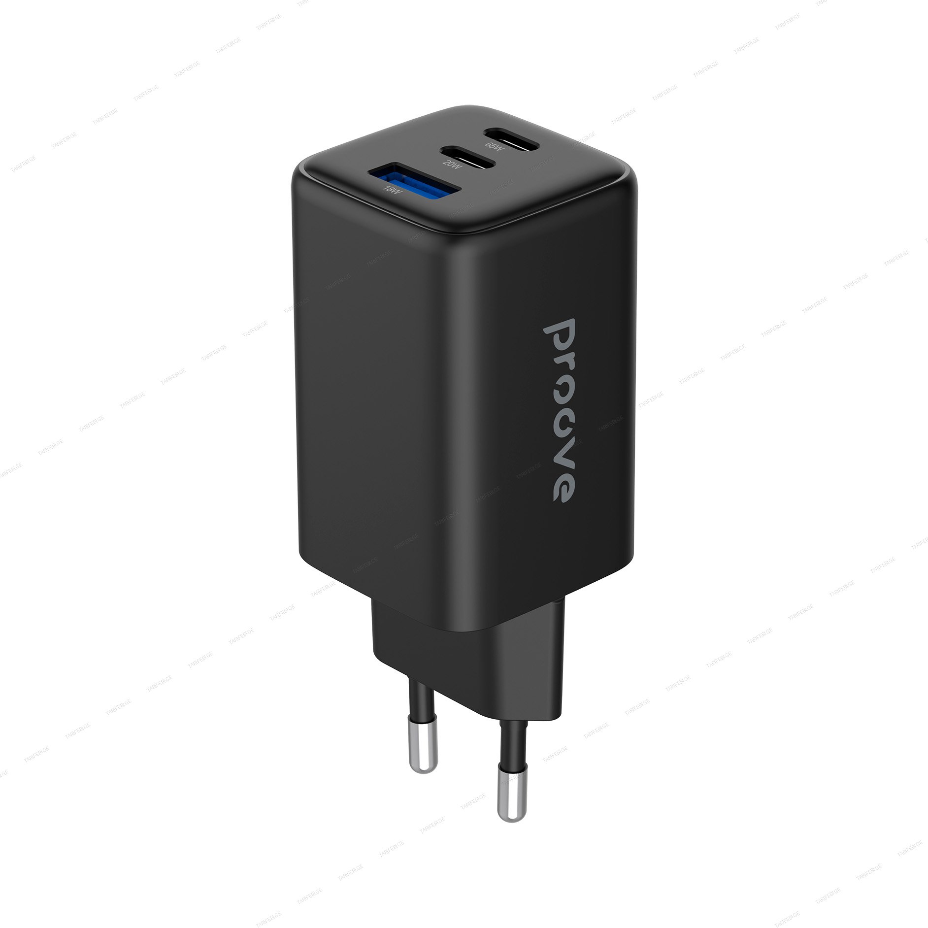 Wall Charger Proove Pocket GaN 65W (2*Type-C + USB) black