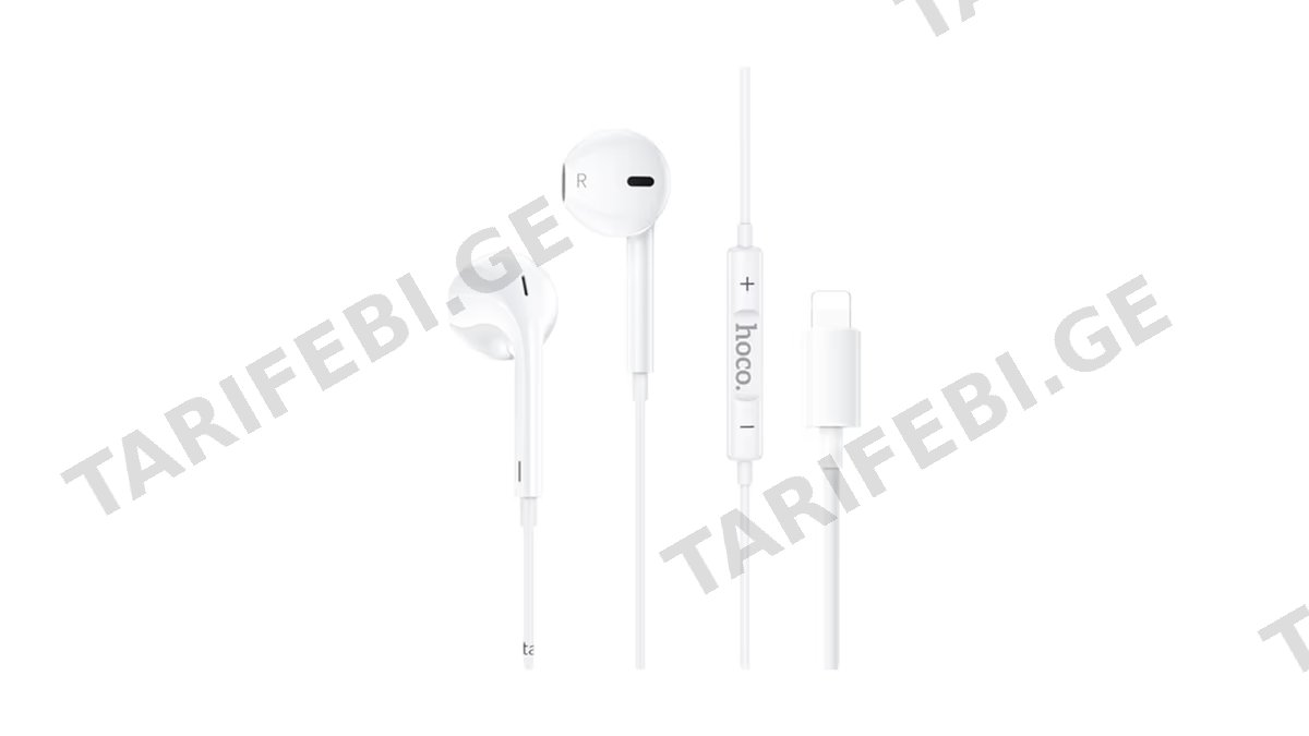 HOCO M111 ყურსასმენი სადენით Lightning iPhone (ბლუთუზით) (6646)