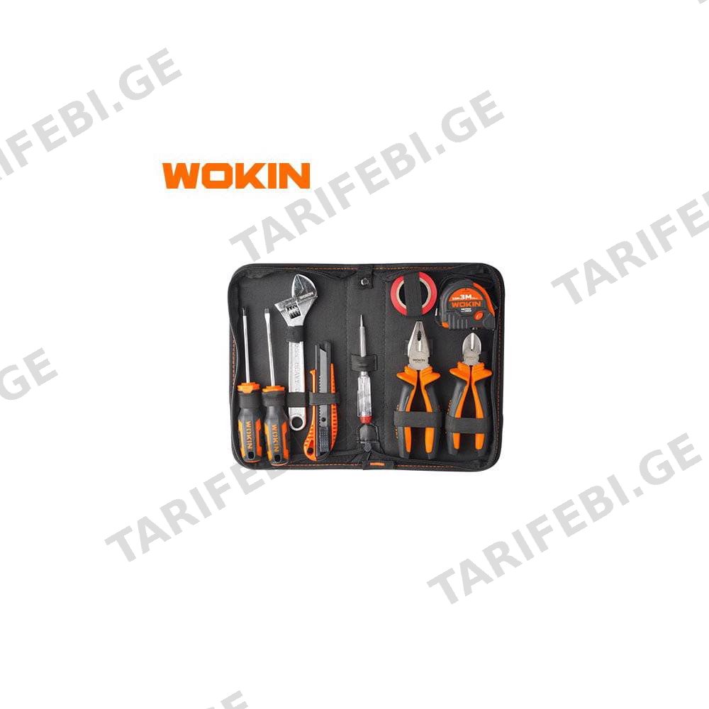 ხელსაწყოების ნაკრები Wokin 209509, 9Pcs Tool Set, Black