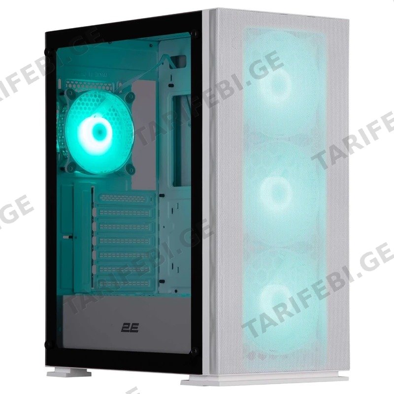 კომპიუტერის ქეისი 2E VIRTUS NEO G3301NW MID TOWER ARGB განათებით, თეთრი
