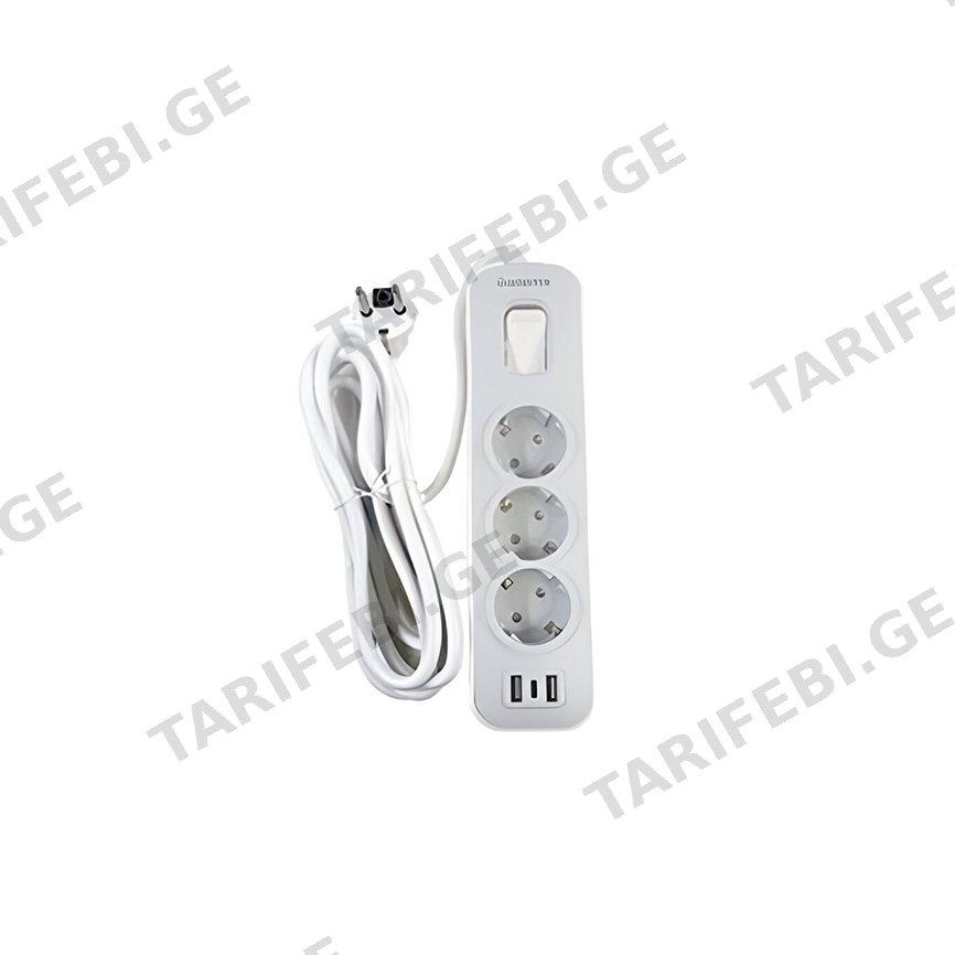 დენის დამცავი დამაგრძელი Yamatik NOVA 3х3м 3х1.5мм² USB Type C