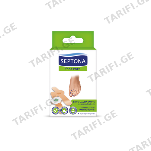 სეპტონა - ლეიკოპლასტირი კოჟრის #6 06001/1930-3604 SEPTONA CORN PLASTERS with Salycylic Acid #6 06001/1930-3604