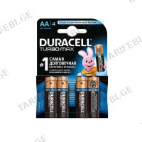 (4ც) AA ელემენტი DURACELL Turbo Max Alkaline