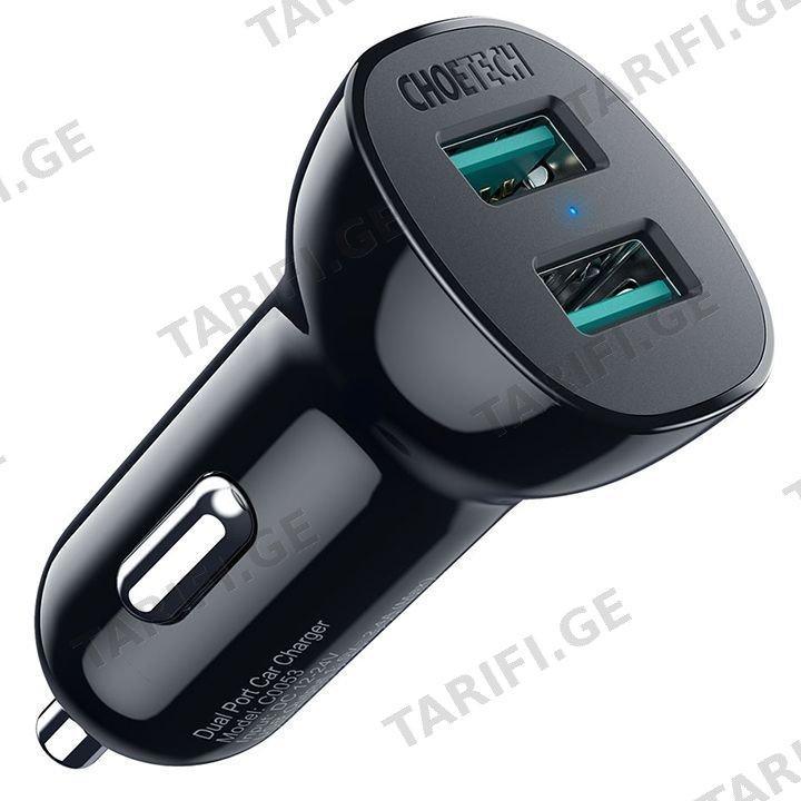 დამტენი მოწყობილებობები Choetech C0051-V5 36W QC 3.0 Dual USB-A Car Charger