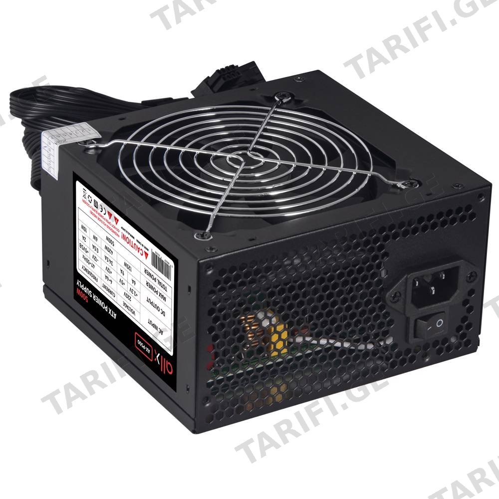 კვების ბლოკი ALLX AX-P500, 500W, Power Supply, Black