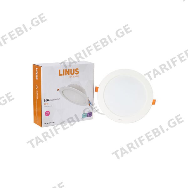 LED ნათურა LINUS PC downlight 15W 6500K