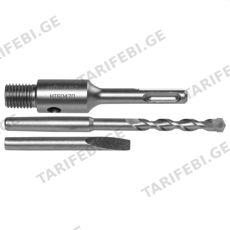 ამოსაჭრელის გადამყვანი HOGERT HT6D470, SDS+ ადაპტერი ალმასის ბურღისთვის 130 მმ