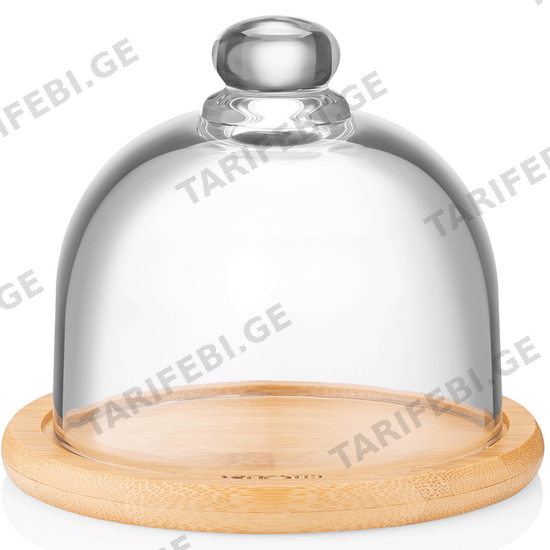 ლიმონის შესანახი კონტეინერი ARDESTO AR2612BD DISH WITH LID, 12CM, BAMBOO, GLASS, TRANSPARENT