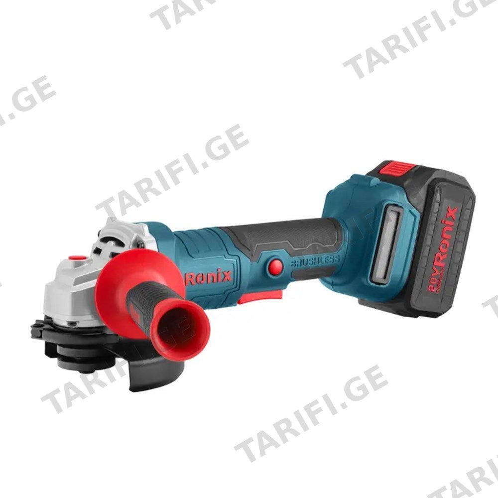 კუთხსახეხი მანქანა (ბარგალკა) Ronix-8657 20V 2х4.0Ah125 მმ