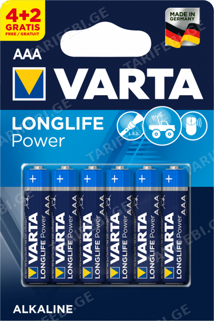 ელემენტი Varta Longlife Power Alkaline AAA 4+2 ც