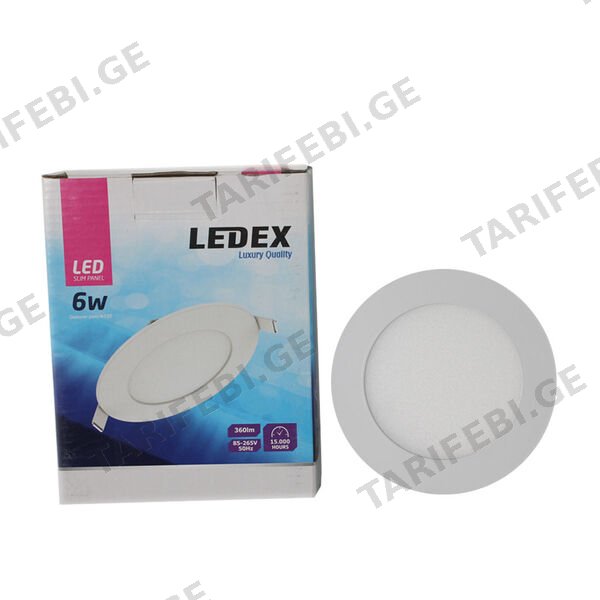 LED პანელური სანათი მრგვალი 6w 4000K LINUS