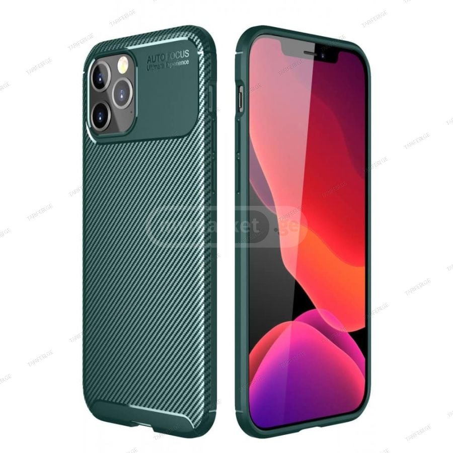 კარბონის ქეისი iPhone 11 Pro Focus Carbon Case - მწვანე