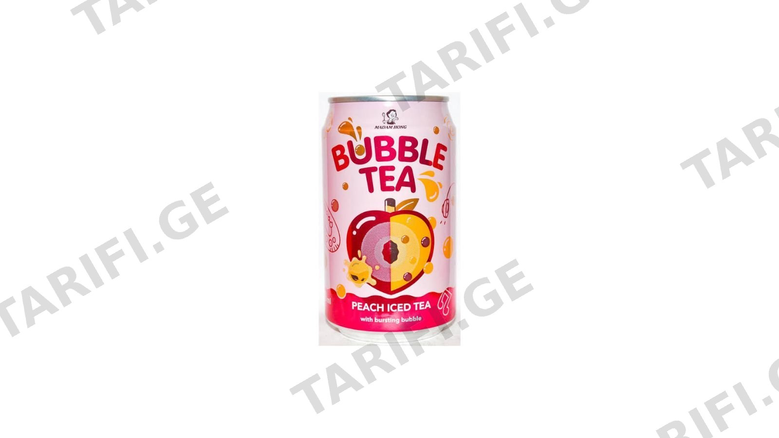 ცივი ჩაი "Madam Hong" Bubble Tea ატმის არომატით 320მლ.