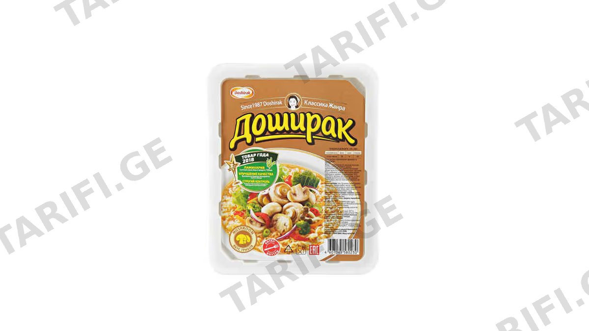 სუპი / დოშირაკი თეფშზე სოკოთი / 90 გრ