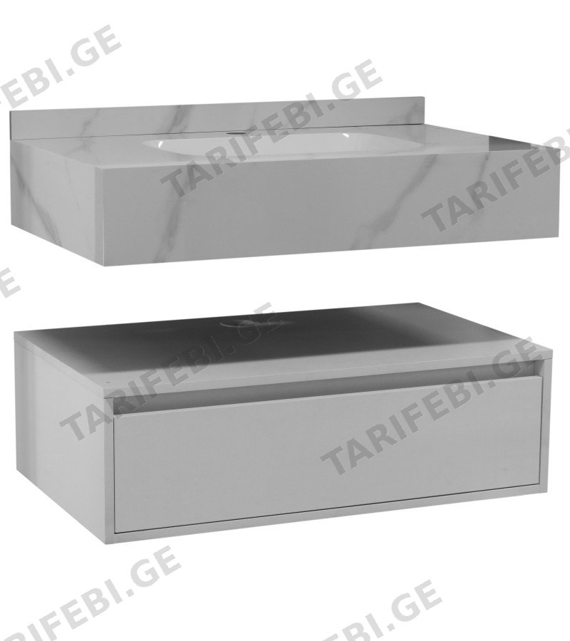 ხელსაბანი მონობლოკი კარადით JDF-80 ფერი. White ზომა. 80*50*15 / 80*50*25 სმ