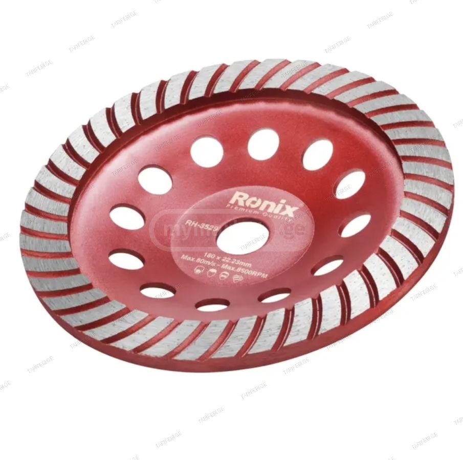 ქვის სახეხი ჯამისებური დისკი Ronix RH-3529, 180მმ