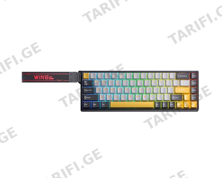 კლავიატურა AULA WIN68 HE MAX RGB Wired Gaming Keyboard dark Grey/light grey/Yellow (Wing Chun Magnetic Switch)