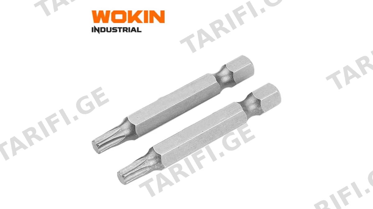 სახრახნისის საცვლელი პირები Wokin 210930, 2Pcs, T30, 50MM, Screwdriver Bit Set (INDUSTRIAL), Silver