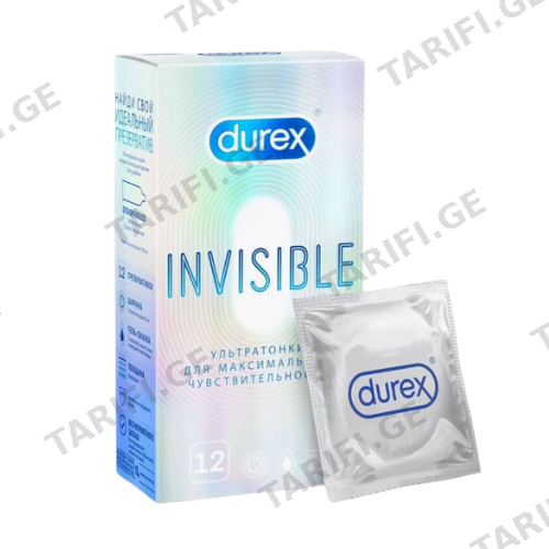 დურექსი - პრეზერვატივი 'Invisible' #12 3790/5758 Durex - condom 'Invisible' 3790/5759/5758 #12