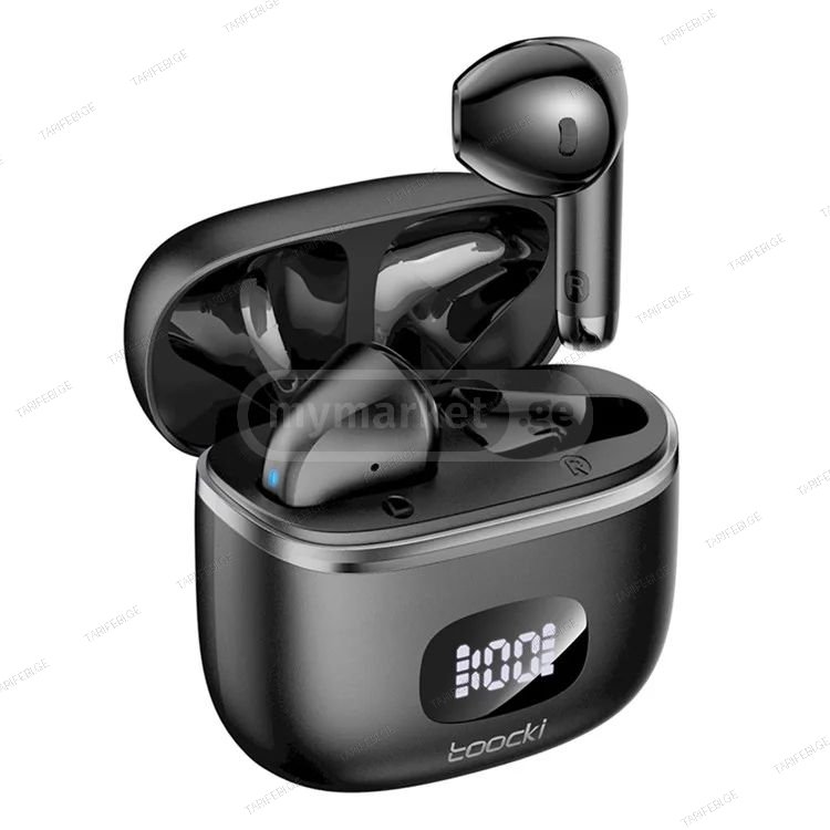 ყურსასმენი Toocki Wireless Bluetooth 5.3 Earphone, 35mAh, TTWS-V06A01, Black