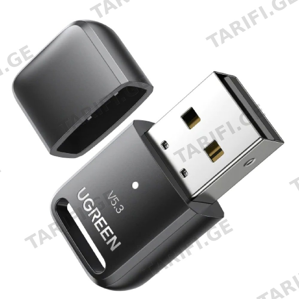 Bluetooth ადაპტერი UGREEN CM591 (90225), USB Bluetooth 5.3 Adapter, Black