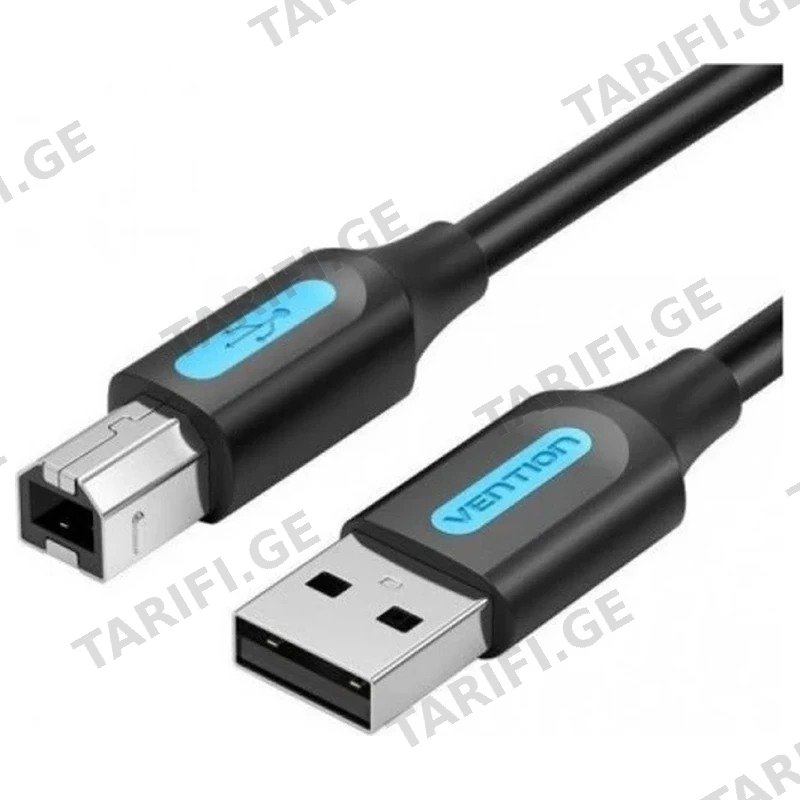 პრინტერის კაბელი VENTION COQBI USB 2.0 TO USB-B 3მ შავი