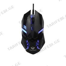 MeeTion M371 USB Wired Rainbown Backlit Mouse მაუსი შავი