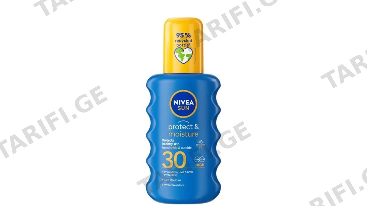 NIVEA მზისგან დამცავი სპრეი დაცვა და დატენიანება SPF30 200 მლ (ნივეა)