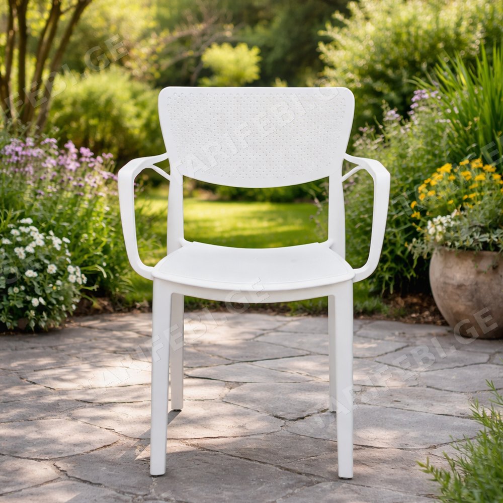 ბაღის სკამი NEHIR BARCHAIR WITH ARMREST white CT032