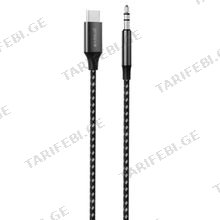 Cable AUX Proove SoundMesh Type-C to 3.5mm (1m) gray აუდიო კაბელი