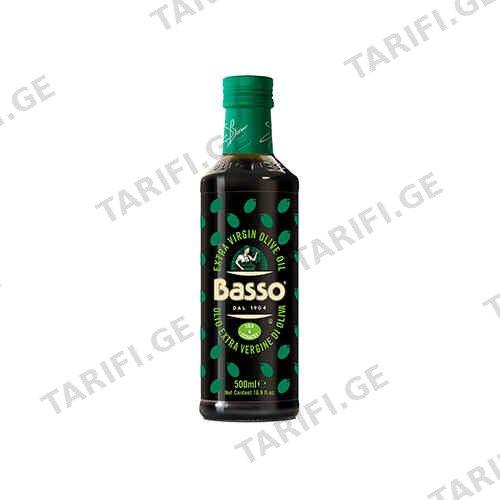 ზეთი ზეითუნის ცივი დაწურვა E.V /Basso/ 500მლ