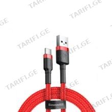 Baseus Kevlar USB Cable Type-C 2A 2M CATKLF-C09 Red მობილურის კაბელი