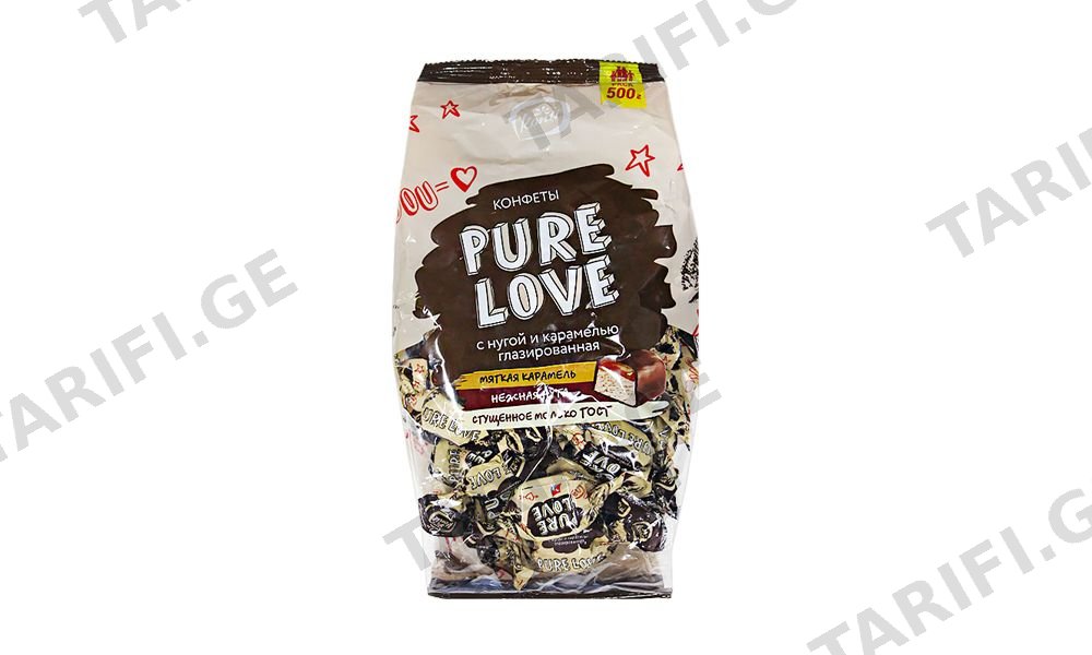 შოკოლადის კანფეტი / კონტი / Pure Love / ნუგა / 500 გრ