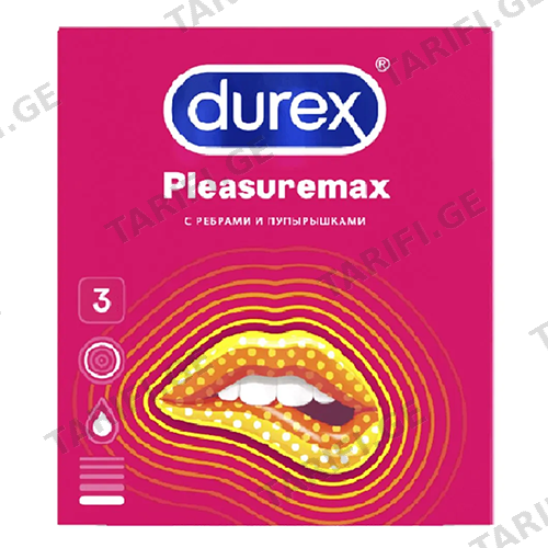 დურექსი - პრეზერვატივი 'Pleasuremax' #3 3989 Durex - condom 'Pleasuremax' 3989 #3
