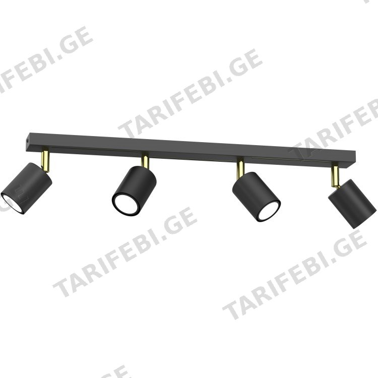 სპოტი Luminex Striper 4 GU10 ლითონი შავი ოქროსფერი 4516