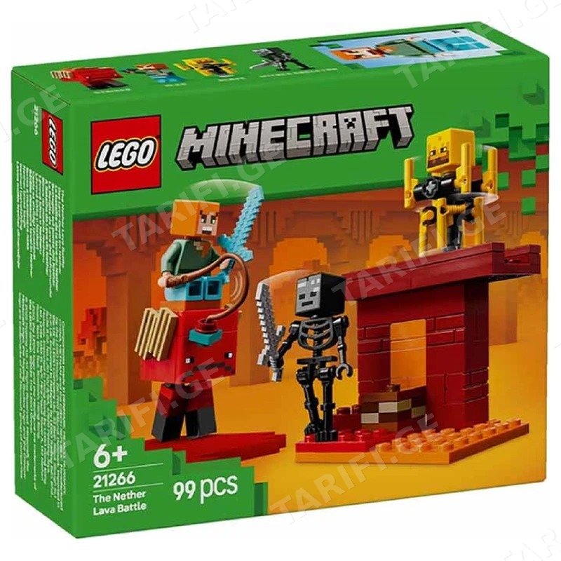 ასაწყობი კონსტრუქცია LEGO 21266 MINECRAFT THE NETHER LAVA BATTLE SET 99 ნაწილი