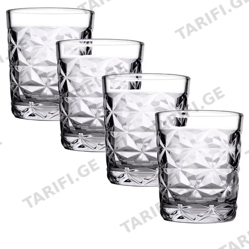მინის ვისკის ჭიქა (305 ML, 4 PCS)