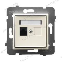 როზეტი კომპიუტერის Ospel Aria GPK-1U/K/m/27 RJ45 Cat 5e 1 განყოფილებიანი ჩალისფერი