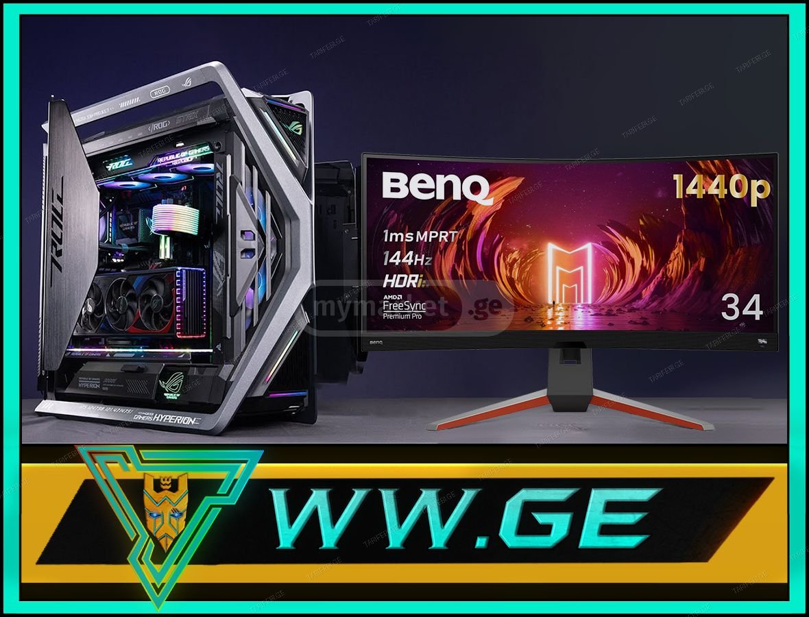 ✅ Ryzen 9 7950X3D RAM 128GB Rog Strix RTX 4090 + 34 მონიტორი