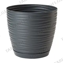პლასტმასის ქოთანი დასადგამით FORM PLASTIC Sahara petit 3040-014 Ø19 ანტრაციტი