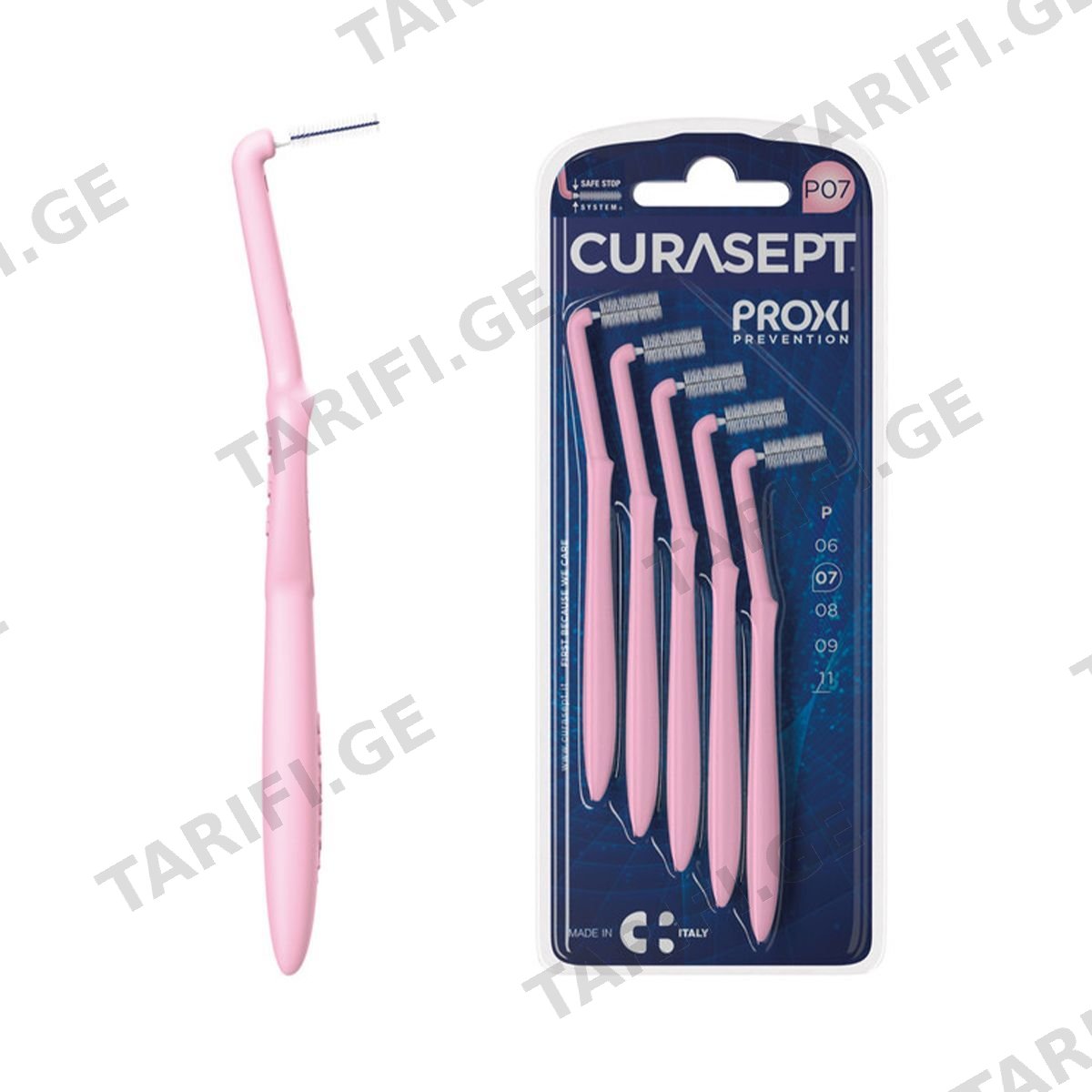 კბილთაშუა ჯაგრისი P07 PINK მოხრილი 1622 კურასეპტი - Curasept